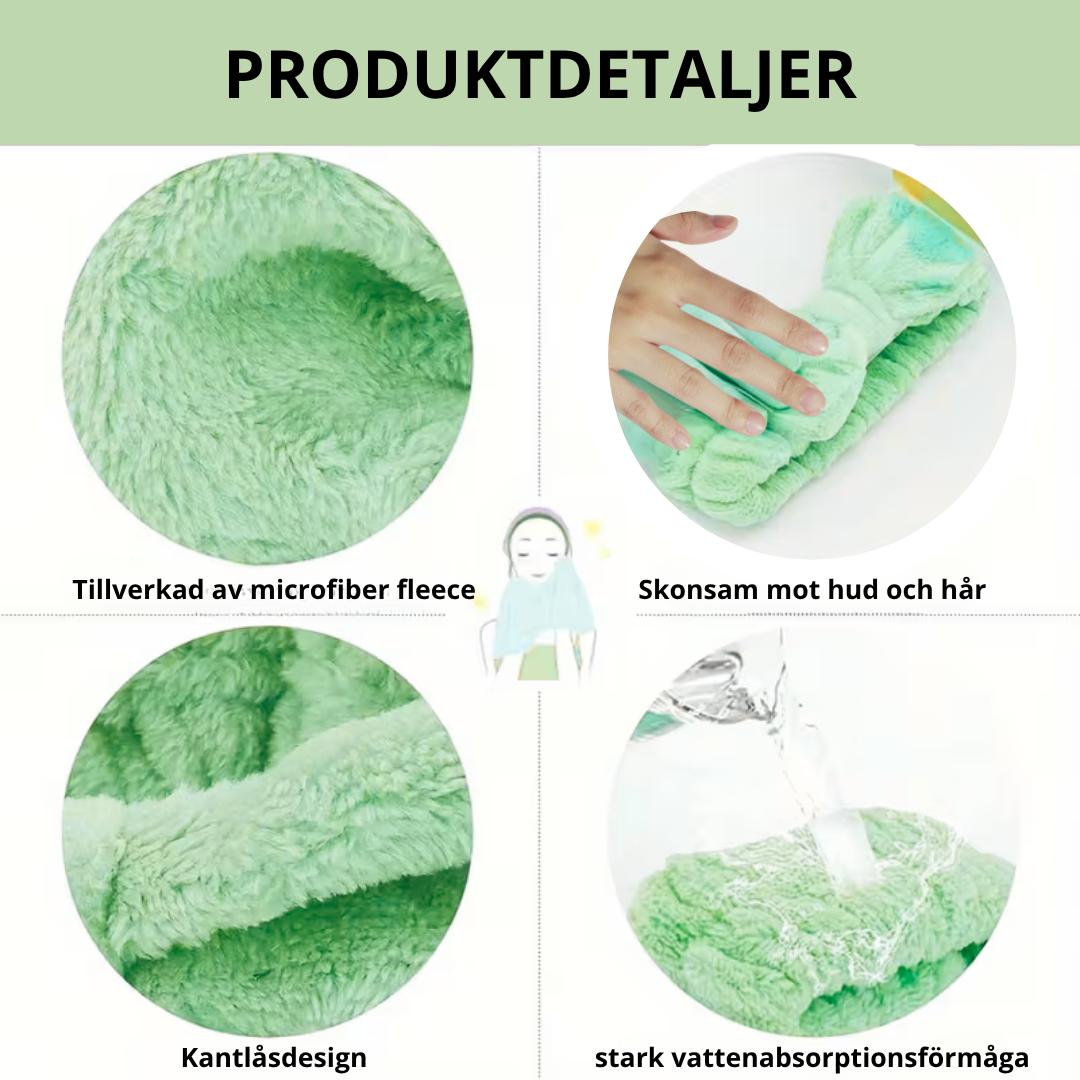 Spa Hairband – Mint Green (Coral Fleece)