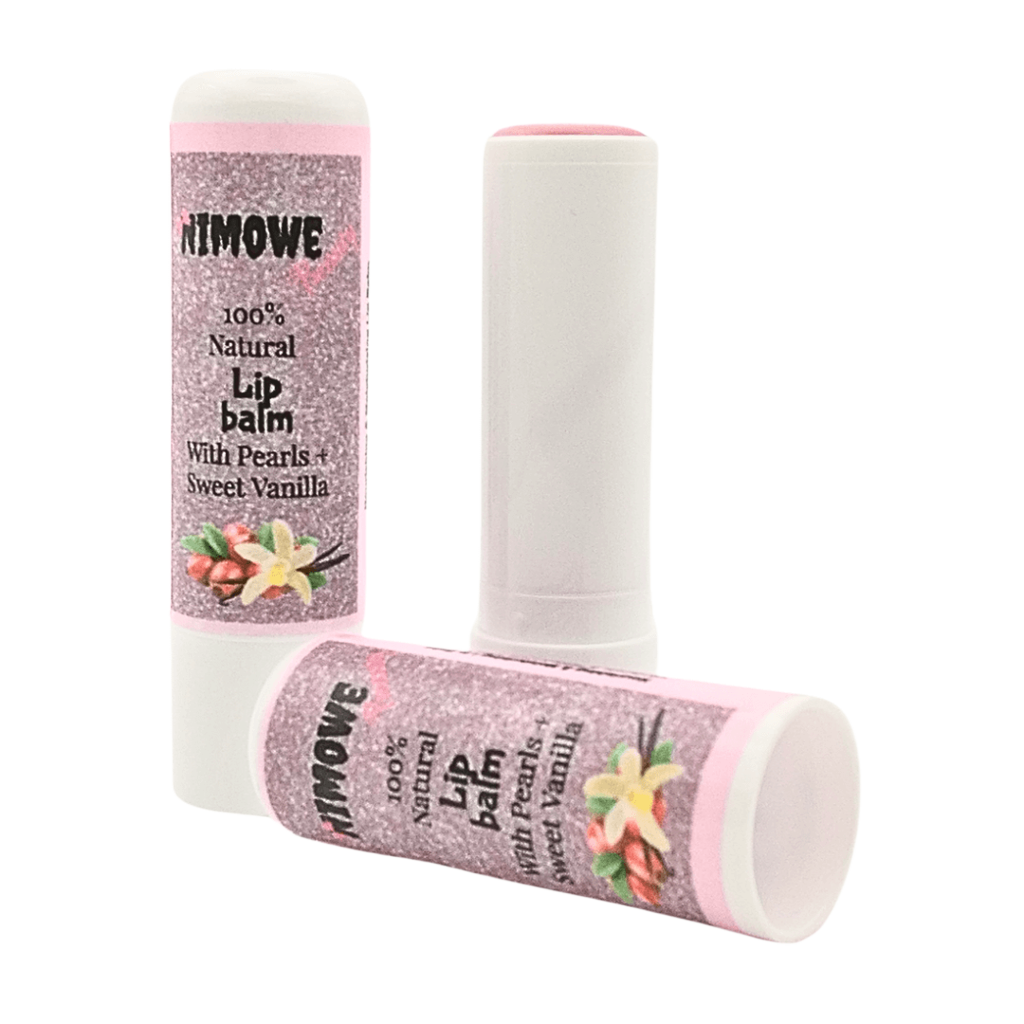 Nimowe Beauty 100% Natural Lip Balm with Pearls + Vanilla