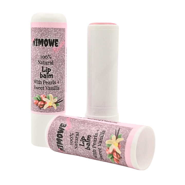 Nimowe Beauty 100% Natural Lip Balm with Pearls + Vanilla