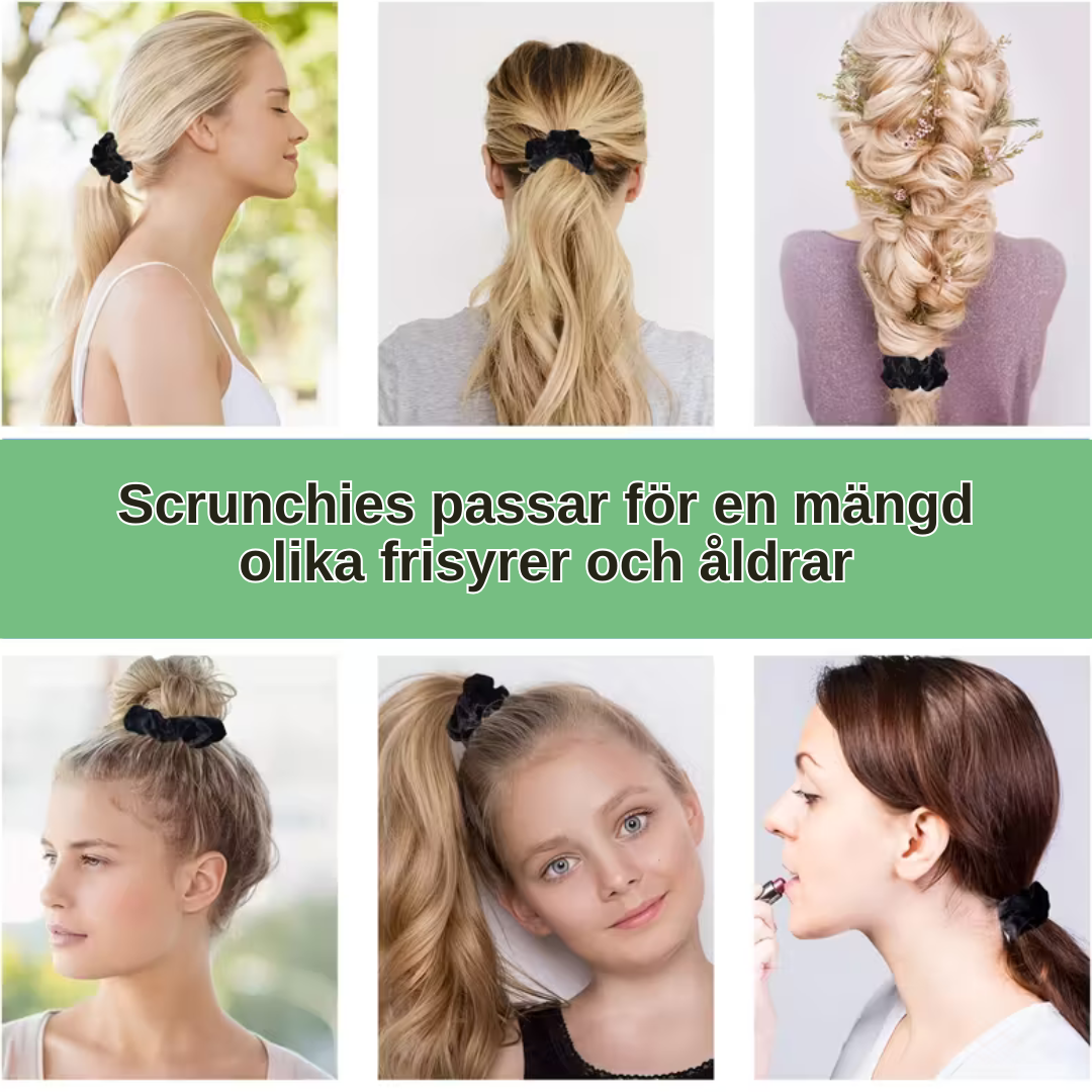 Classic Velvet Scrunchie - Black