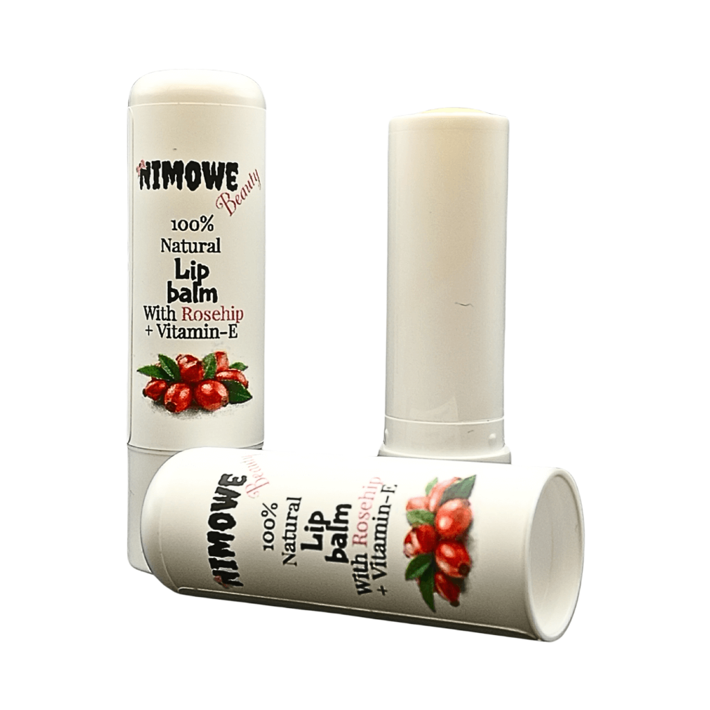 Nimowe Beauty 100% Natural Lip Balm with Rosehip + Vitamin-E